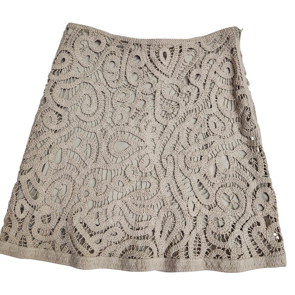 Womens Cottagecore crochet mini skirt‎ Prairie Romantic Festival Cowgirl Medium